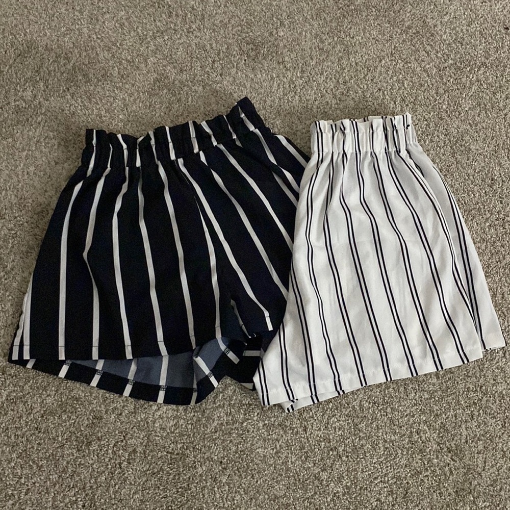 Black and white shorts
